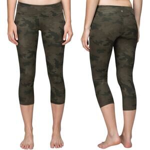 Lululemon Wunder Under Crop Full-On Luxtreme Savasana Camo Fatigue Green Size 4